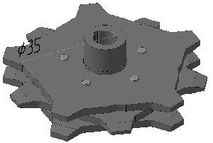 Звездочка приводная редуктора накл. части ТСН-160 (Ф 35 мм.) ТСН 01.244 - фото 15660