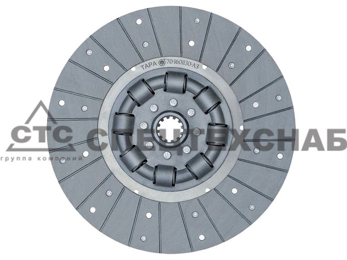 Диск ведомый с накладками Д-240,-260 (пружин. демпфер) (ТАРА) "Усиленный" 70-1601130-А3 - фото 9110